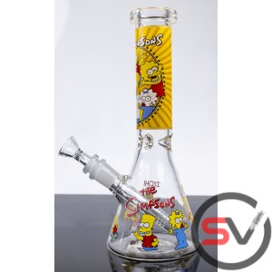 THE SIMPSONS GLASS WATER PIPE WITH ICE CATCHER 10inch